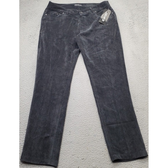 Hi-Tec Other - Hi-Tec Golf Pants Mens Size 34 Black Corduroy Performance Dark Wash Straight Leg